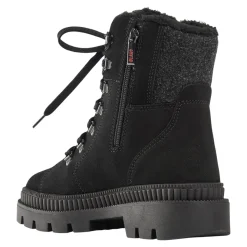 Women's Zip-Up Lace-Up Spiked Midnight Boots